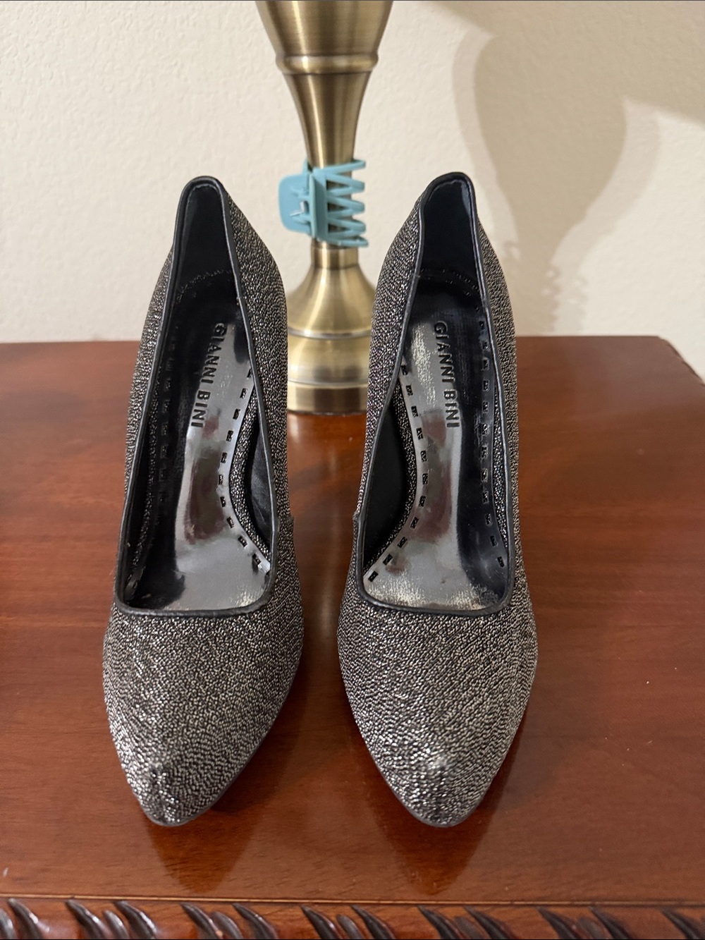 Gianni Bini Metallic Silver Pointed-Toe Pumps